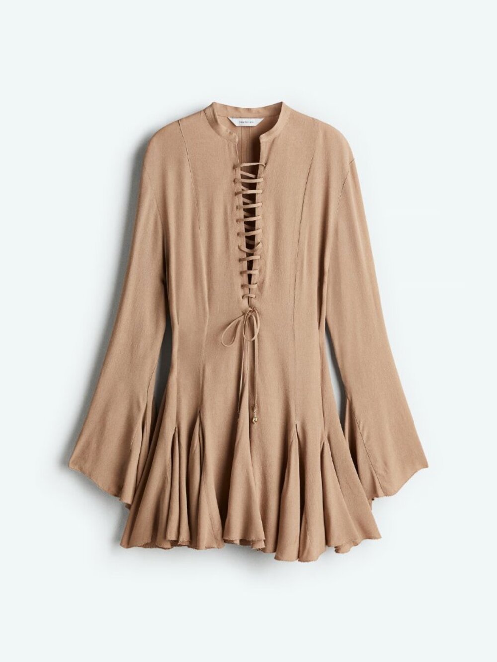 H&M Flared-Skirt Lacing-Detail Dress